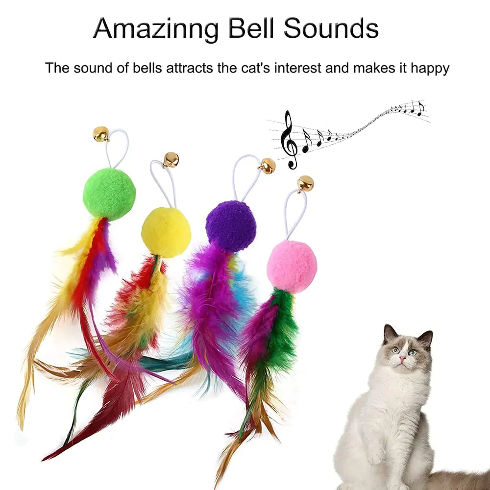 11-Piece Cat Feather Wand - Interactive Toy Set