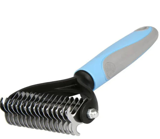 Pet De-Shedding Rake - 2-in-1 Grooming Tool