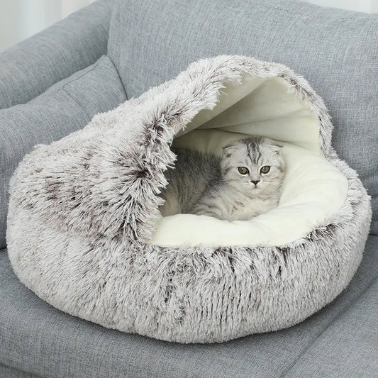 Plush Shell Pet Bed - Calming & Winter Warmth