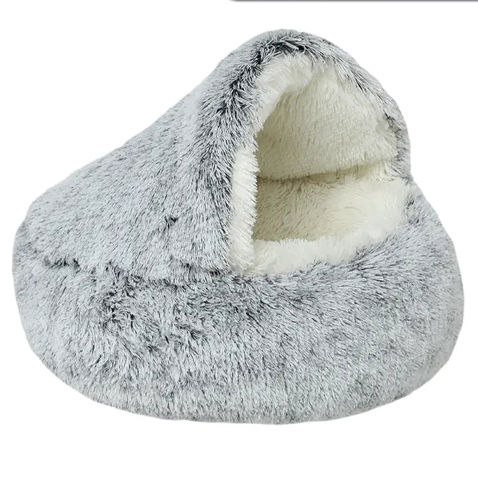 Plush Shell Pet Bed - Calming & Winter Warmth