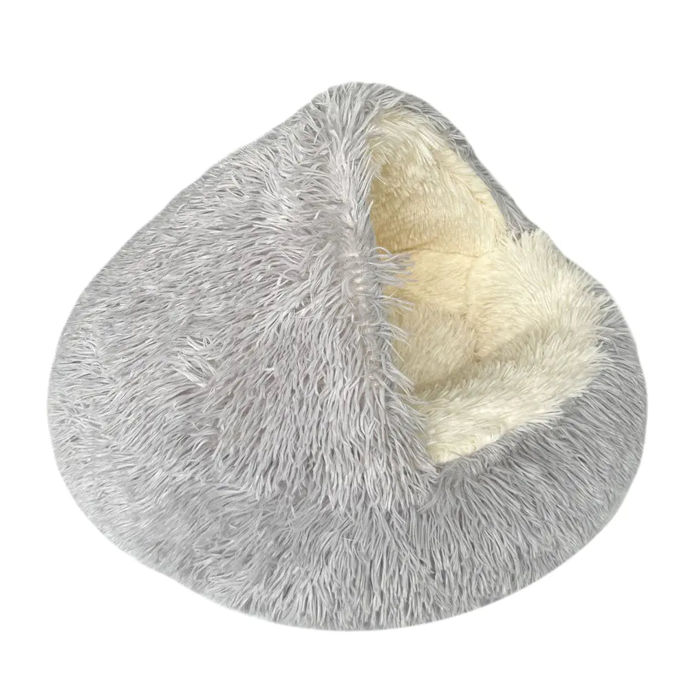 Plush Shell Pet Bed - Calming & Winter Warmth