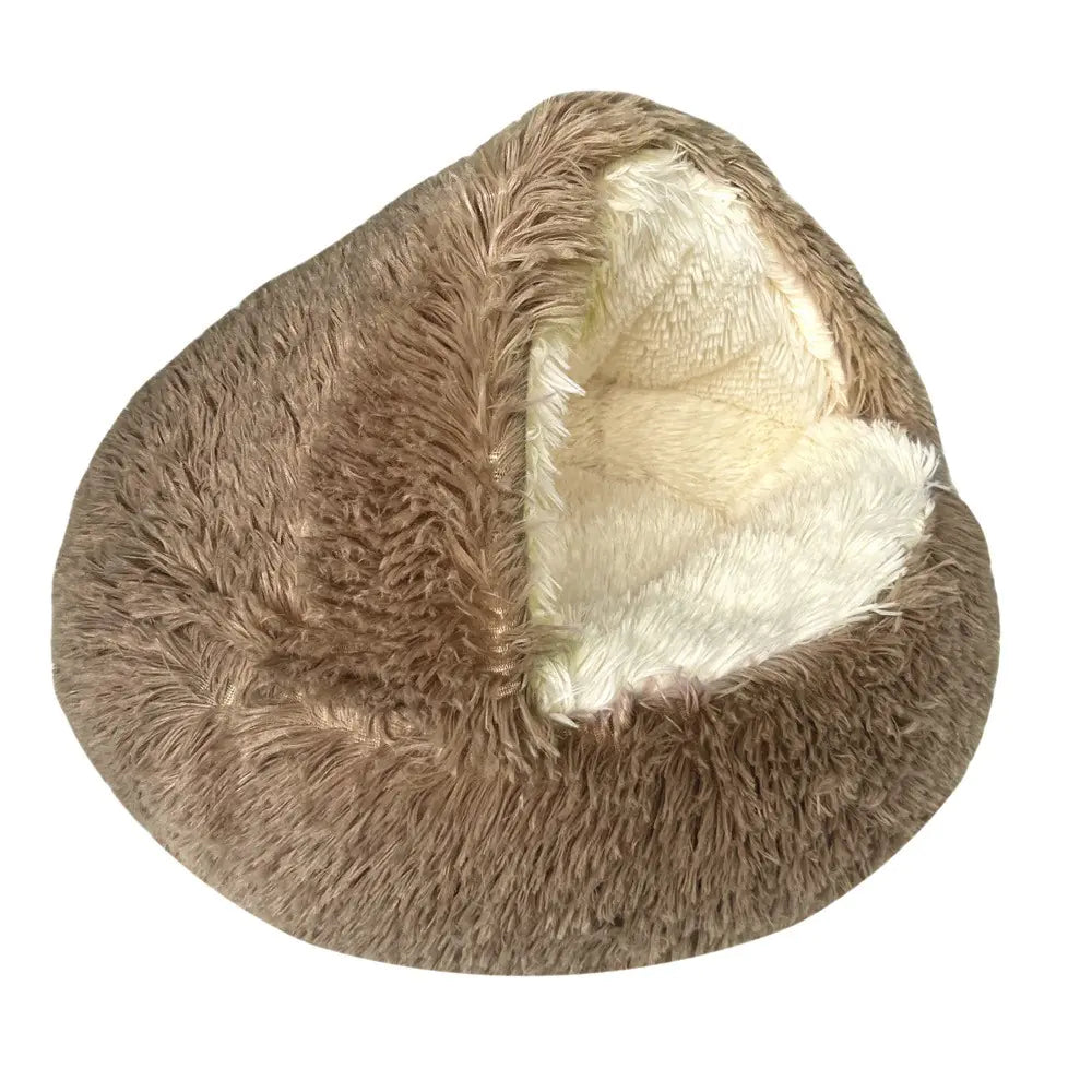 Plush Shell Pet Bed - Calming & Winter Warmth
