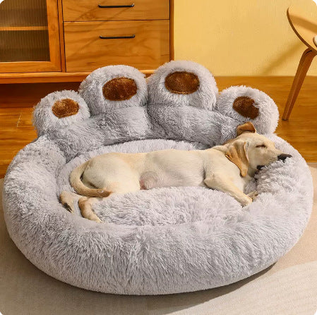 Cute Bear Pow Pet Kennel Creative Cross-border Cat Nest Supplies Warm Four Seasons Universal Pet Sofa Sleeping Mat Nest