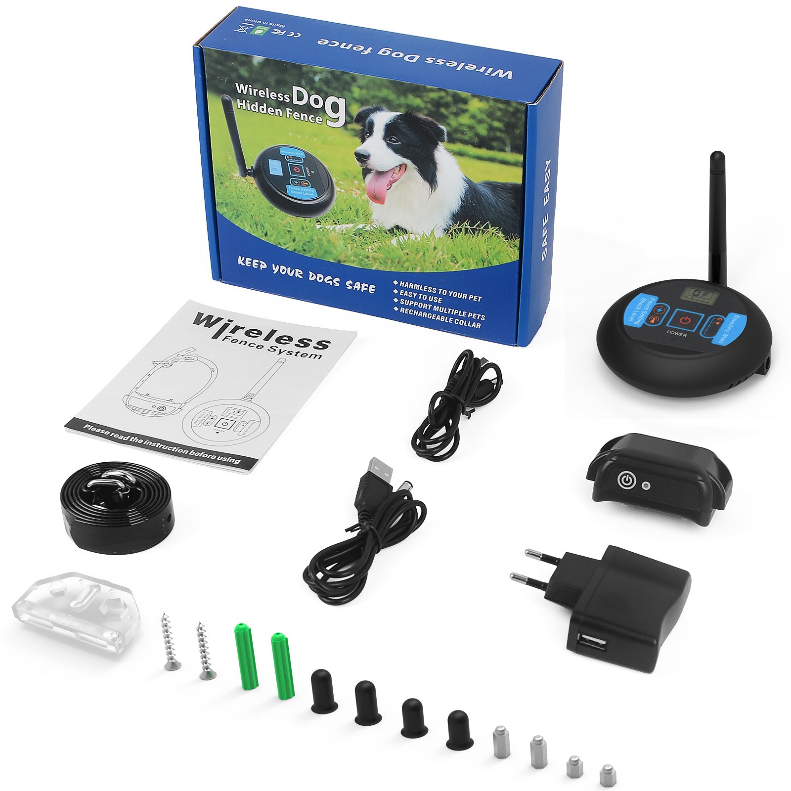 Wireless Pet Electronic Fence New Year Pet Trainer Bark Stopper Pet Supplies Toy Training Electric Shock