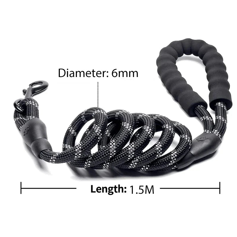 Reflective Dog Leash - Strong Nylon for All Sizes