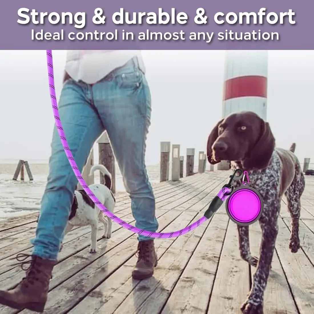 Reflective Dog Leash - Strong Nylon for All Sizes