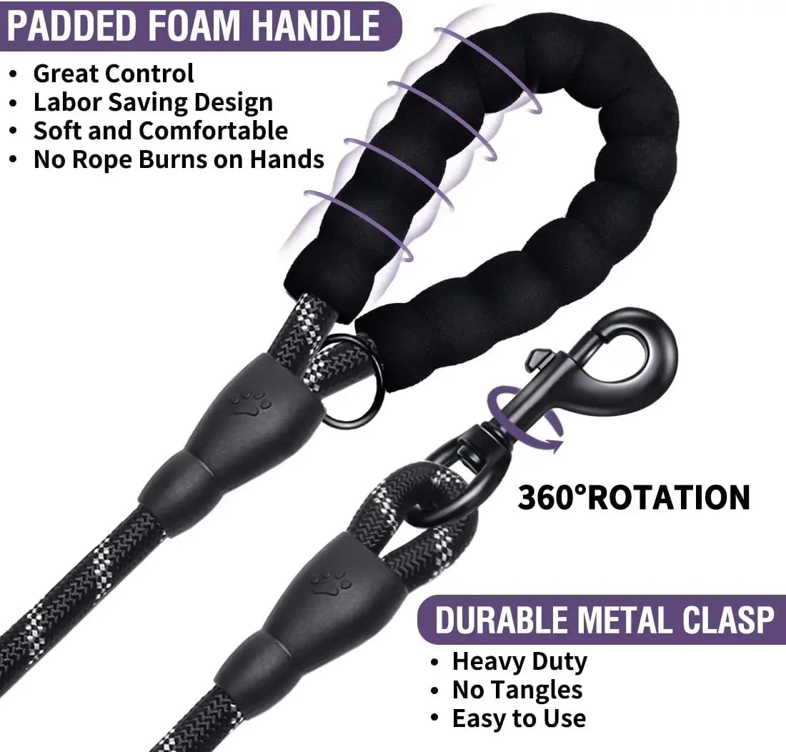 Reflective Dog Leash - Strong Nylon for All Sizes