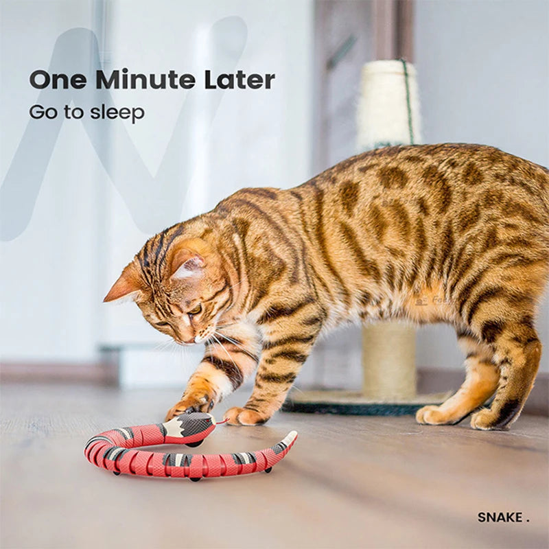 Smart Snake Cat Toy - Interactive USB Rechargeable