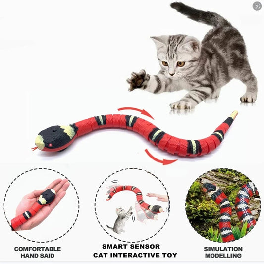 Smart Snake Cat Toy - Interactive USB Rechargeable