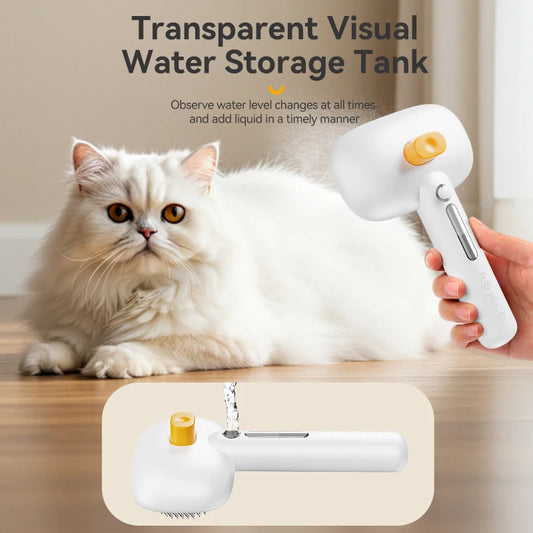 Steam Mist Pet Grooming Brush – Electric Spray Comb for Dogs & Cats (4 Colors)