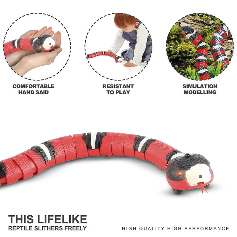 Smart Snake Cat Toy - Interactive USB Rechargeable