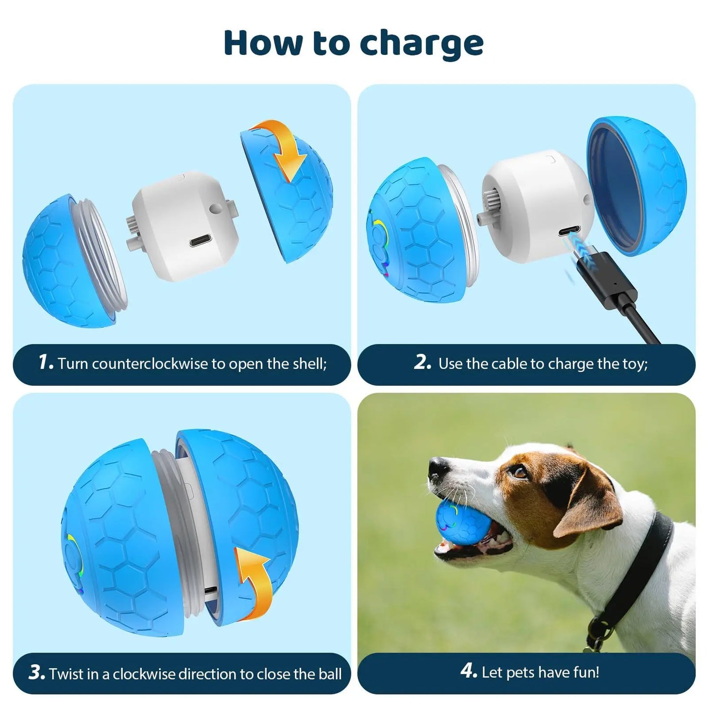 Smart Dog Toy Ball - Interactive USB Rechargeable