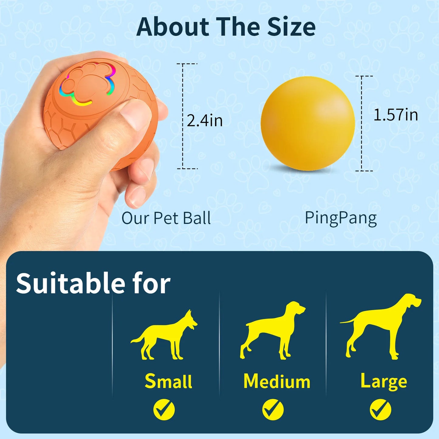 Smart Dog Toy Ball - Interactive USB Rechargeable