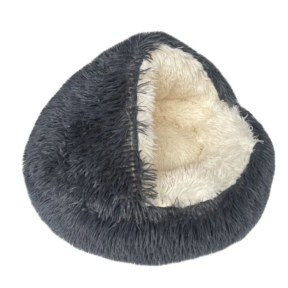 Plush Shell Pet Bed - Calming & Winter Warmth