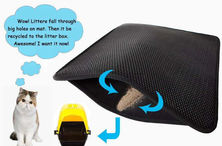 Cat Litter Trapping Mat - Double-Layer & Waterproof