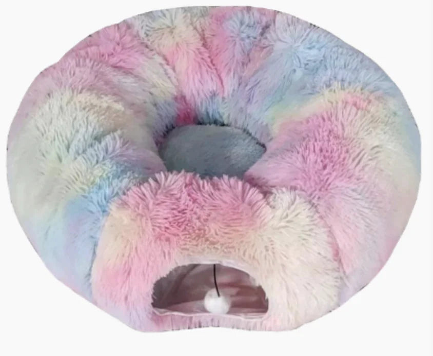 Cat Bed with Tunnel & Peephole - Plush Play Nest