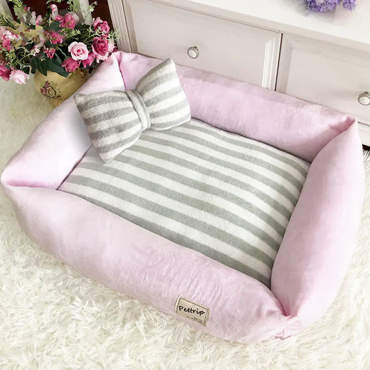 Washable Velvet Pet Bed - Removable Cover