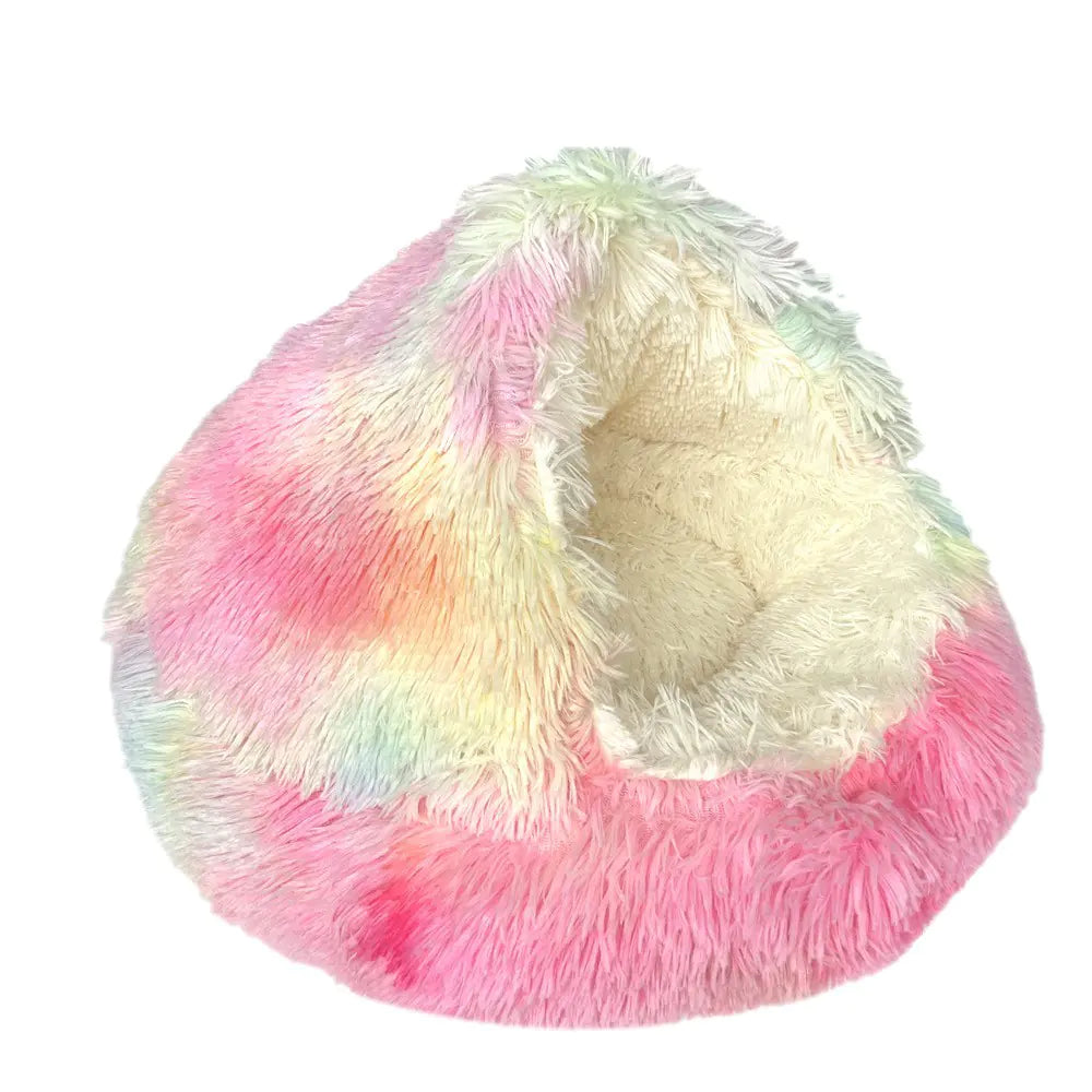 Plush Shell Pet Bed - Calming & Winter Warmth