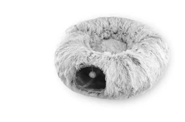 Cat Bed with Tunnel & Peephole - Plush Play Nest