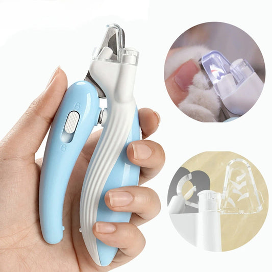 Pet Claw Grooming Nail Clipper with dual LED lights for safe pet nail trimming.