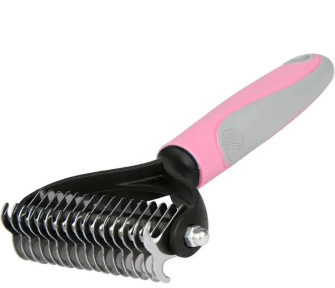 Pet De-Shedding Rake - 2-in-1 Grooming Tool