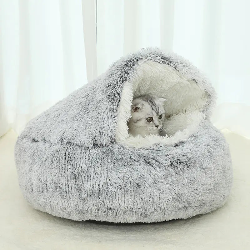 Plush Shell Pet Bed - Calming & Winter Warmth