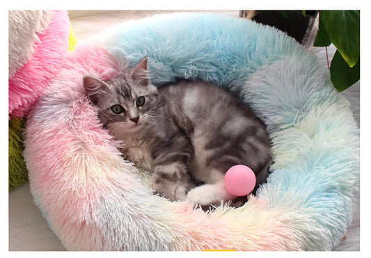 Calming Donut Pet Bed - Unicorn Anti-Anxiety