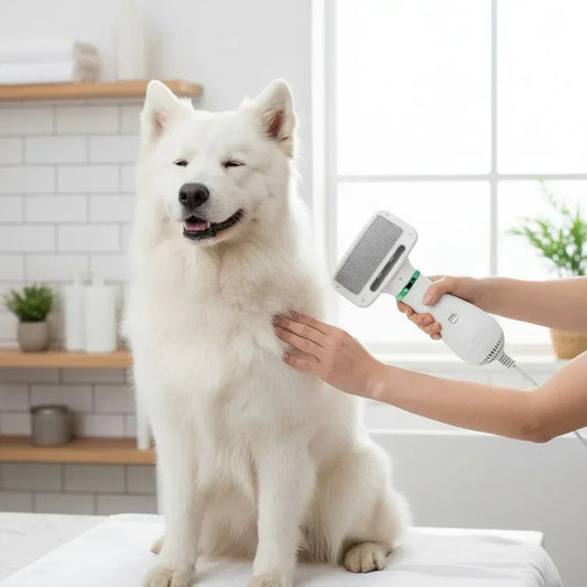 2-in-1 Pet Hair Dryer Brush - Dry & Style Combo - Petmartopia