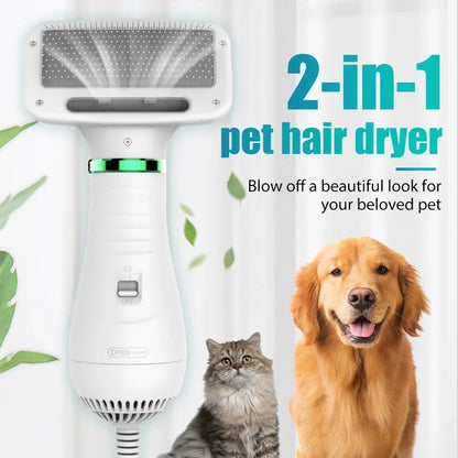 2-in-1 Pet Hair Dryer Brush - Dry & Style Combo - Petmartopia
