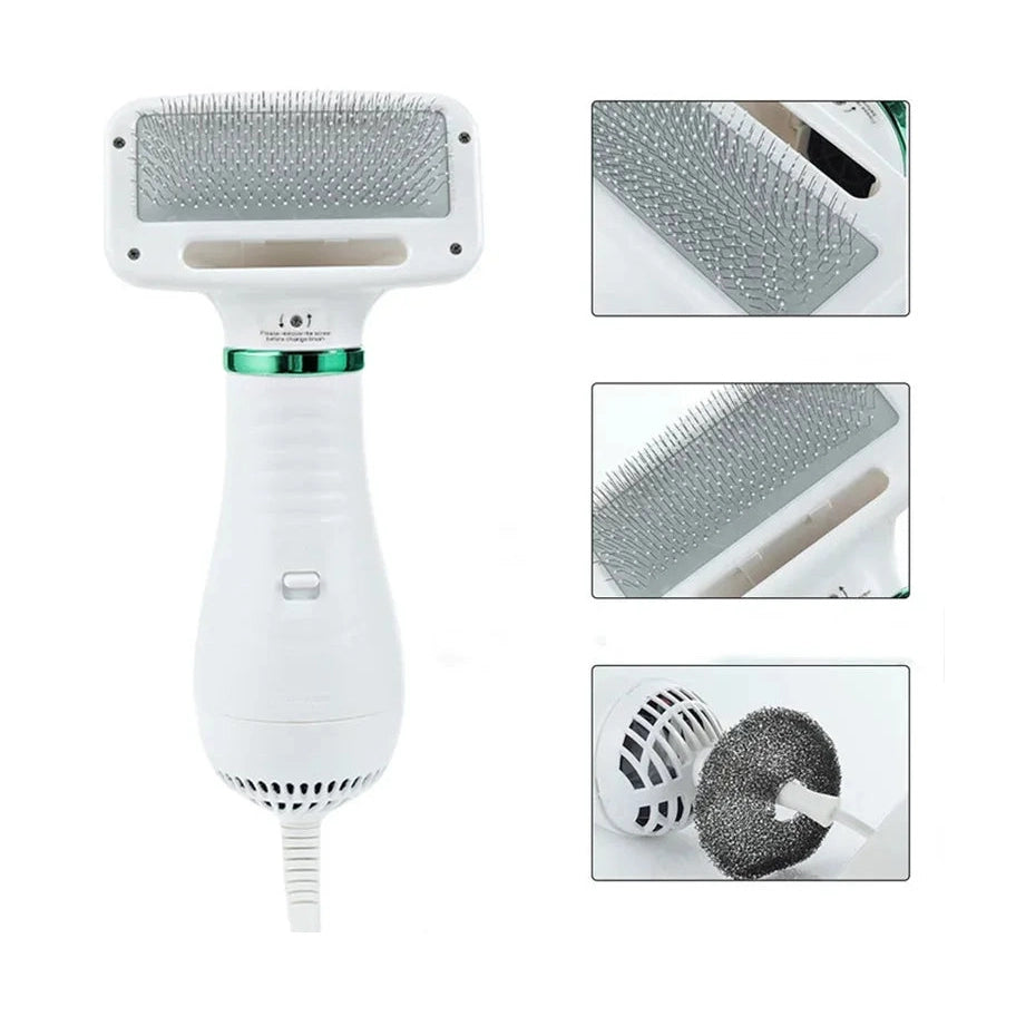 2-in-1 Pet Hair Dryer Brush - Dry & Style Combo - Petmartopia