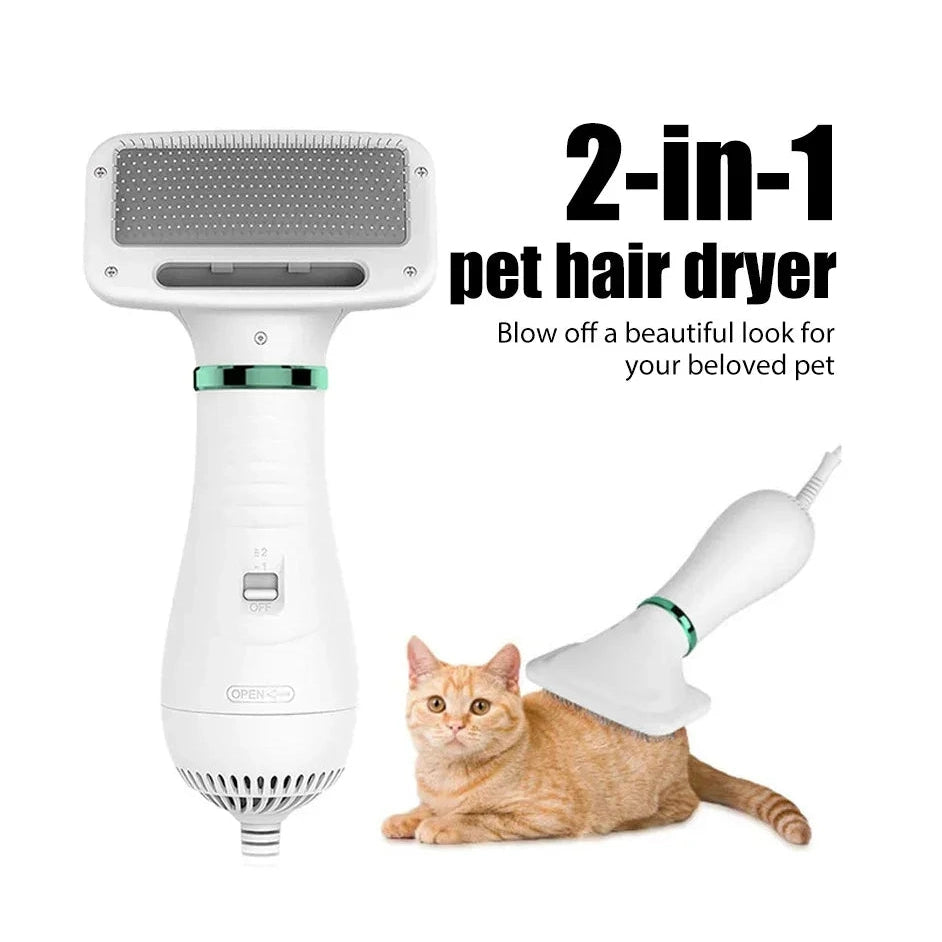 2-in-1 Pet Hair Dryer Brush - Dry & Style Combo - Petmartopia
