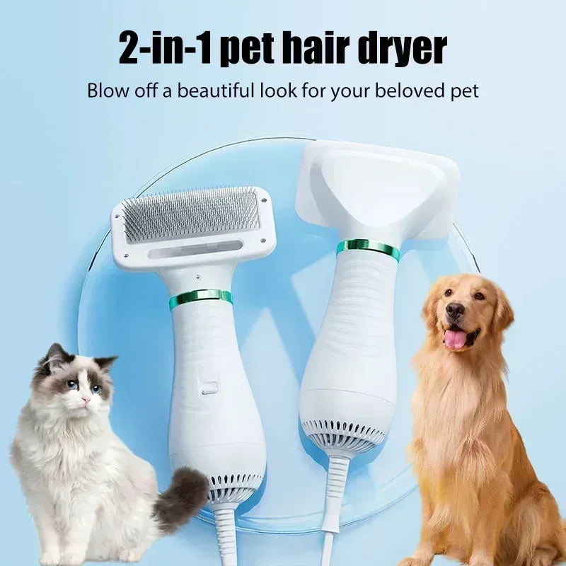 2-in-1 Pet Hair Dryer Brush - Dry & Style Combo - Petmartopia