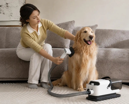 3-in-1 Pet Grooming Vacuum Kit – Clipper, Dryer & Deshedding Attachment Set