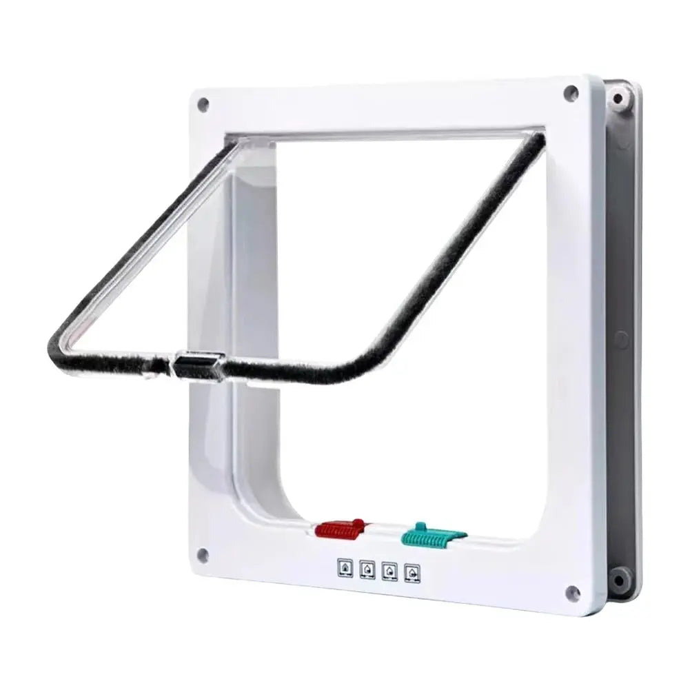 4 Way Security Cat Flap Door - Weatherproof with Locking Modes - Petmartopia