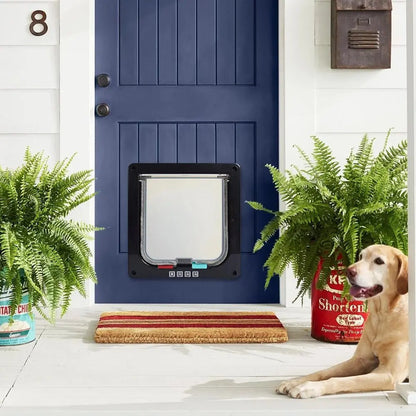 4 Way Security Cat Flap Door - Weatherproof with Locking Modes - Petmartopia