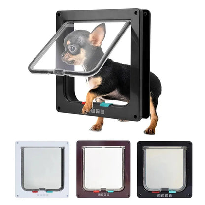 4 Way Security Cat Flap Door - Weatherproof with Locking Modes - Petmartopia