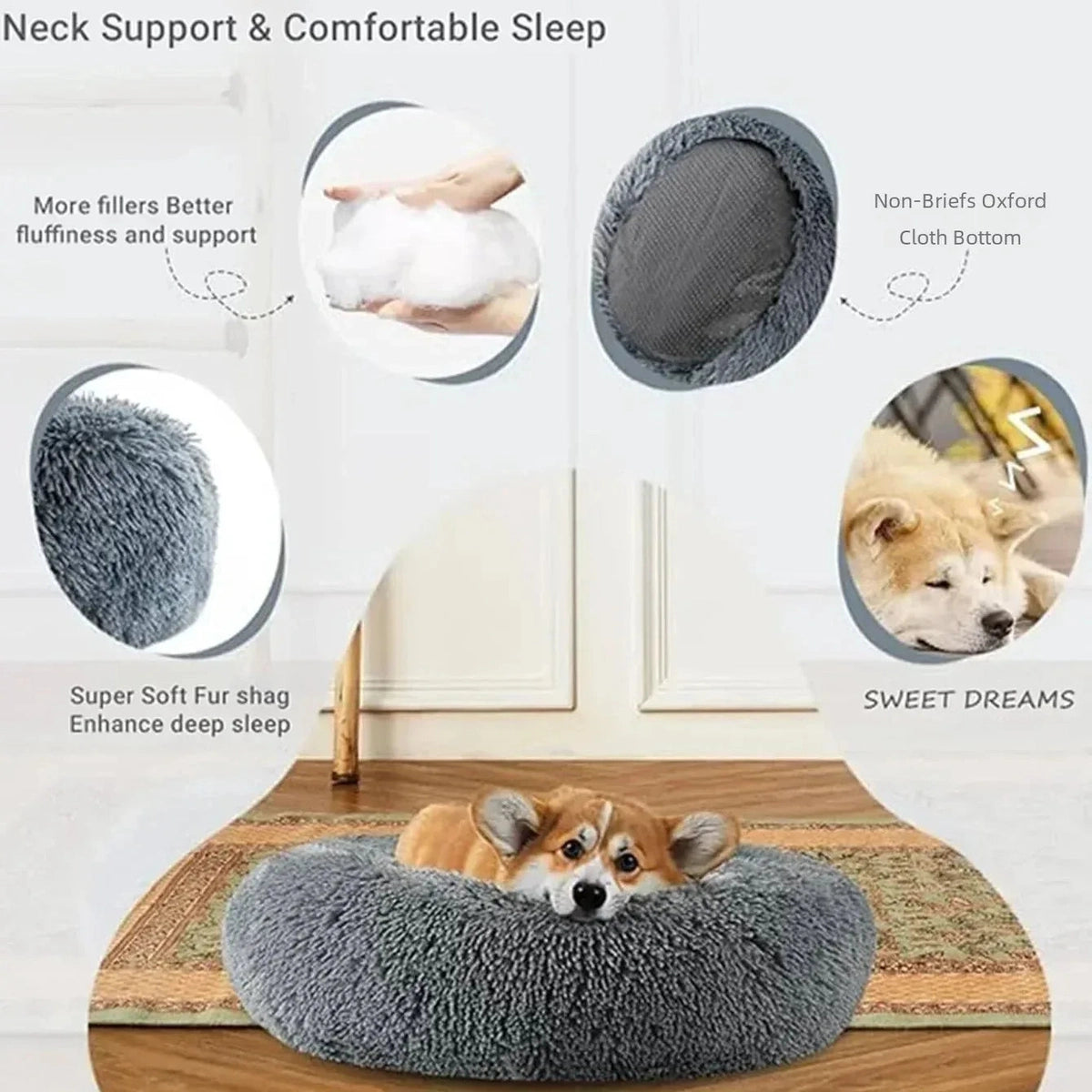 Luxury Round Pet Bed - Ultra-Soft Plush Comfort for Dogs & Cats - Petmartopia