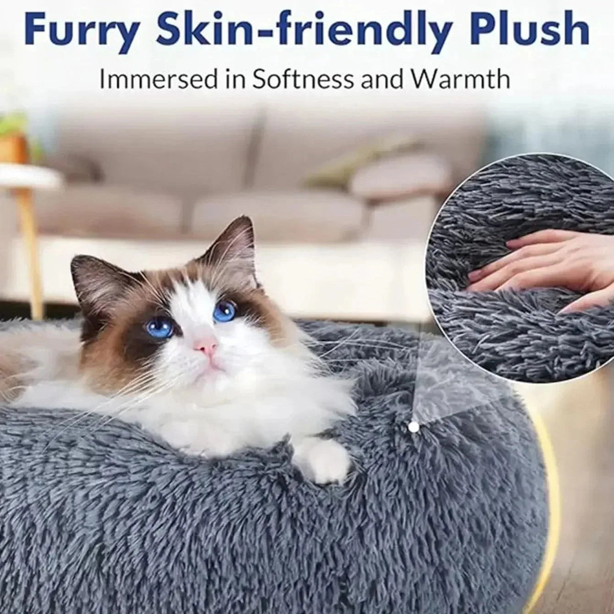 Luxury Round Pet Bed - Ultra-Soft Plush Comfort for Dogs & Cats - Petmartopia