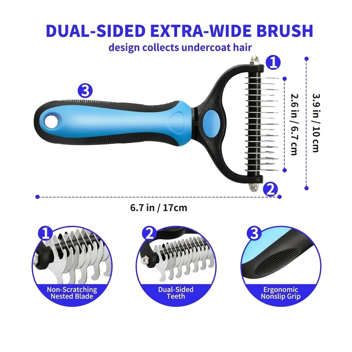 Professional Deshedding Brush - Veterinarian Recommended - Petmartopia