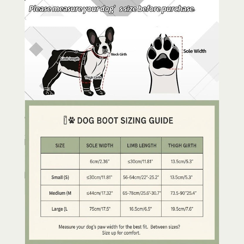 Rugged Paw™ Anti-Slip Waterproof Dog Boots Set of 4