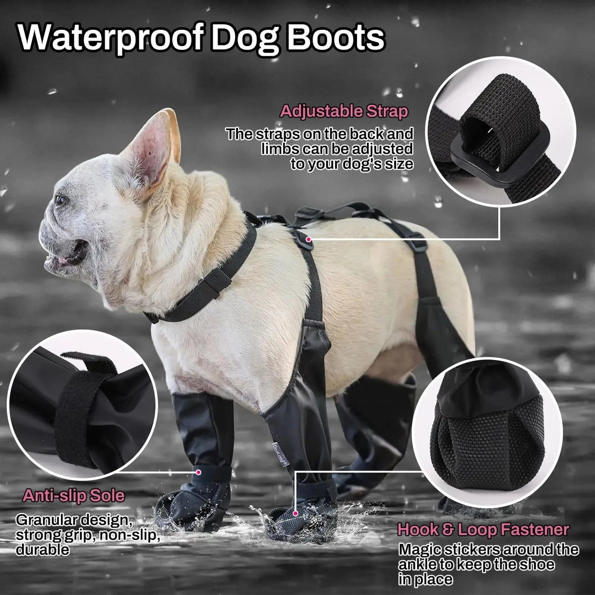 Anti-Slip Dog Boots - Waterproof Paw Protectors - Petmartopia