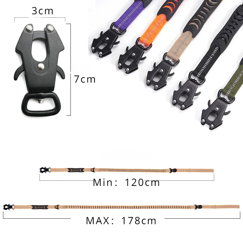 Shock-Absorbing Dog Leash - Reflective with Car Seatbelt