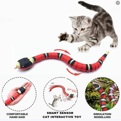 Smart Snake Cat Toy - Interactive USB Rechargeable
