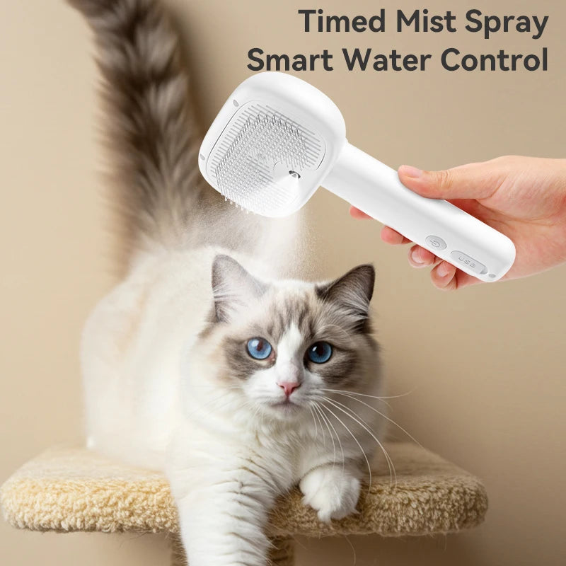 Steam Mist Pet Grooming Brush – Electric Spray Comb for Dogs & Cats (4 Colors)