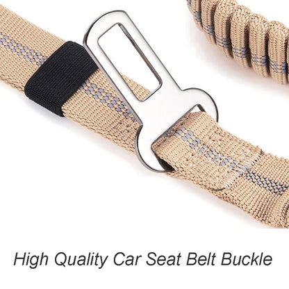 Shock-Absorbing Dog Leash - Reflective with Car Seatbelt