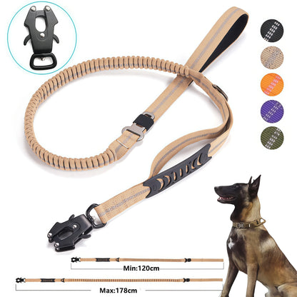 Shock-Absorbing Dog Leash - Reflective with Car Seatbelt
