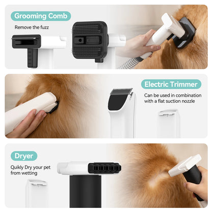 Trim, Dry & Clean — 3-in-1 Pet Grooming Vacuum Kit