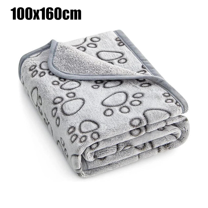 Soft Fluffy Pet Blanket - Warm Cartoon Pattern for Dogs & Cats