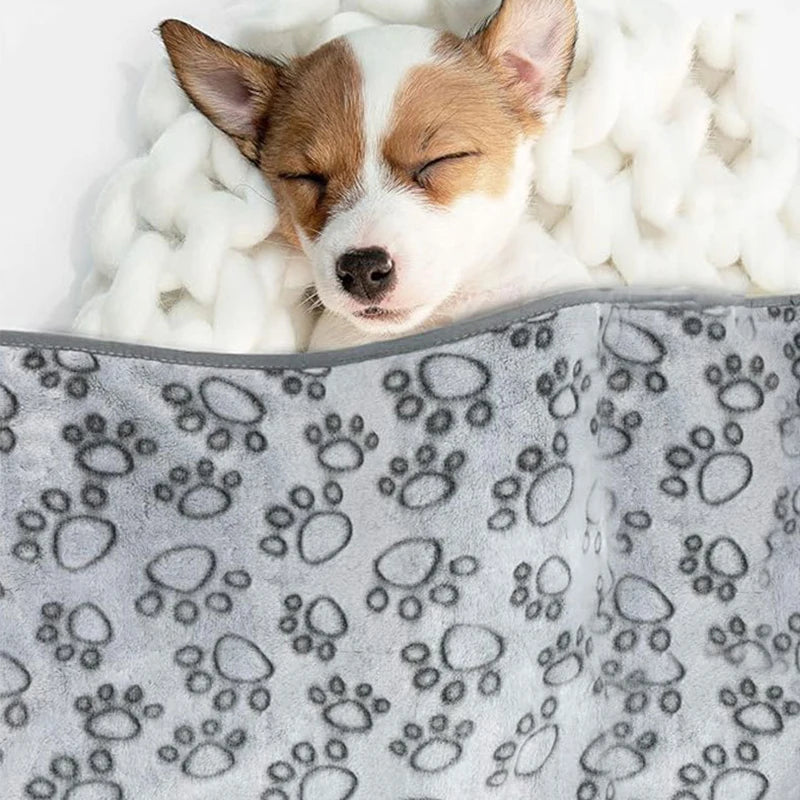 Soft Fluffy Pet Blanket - Warm Cartoon Pattern for Dogs & Cats