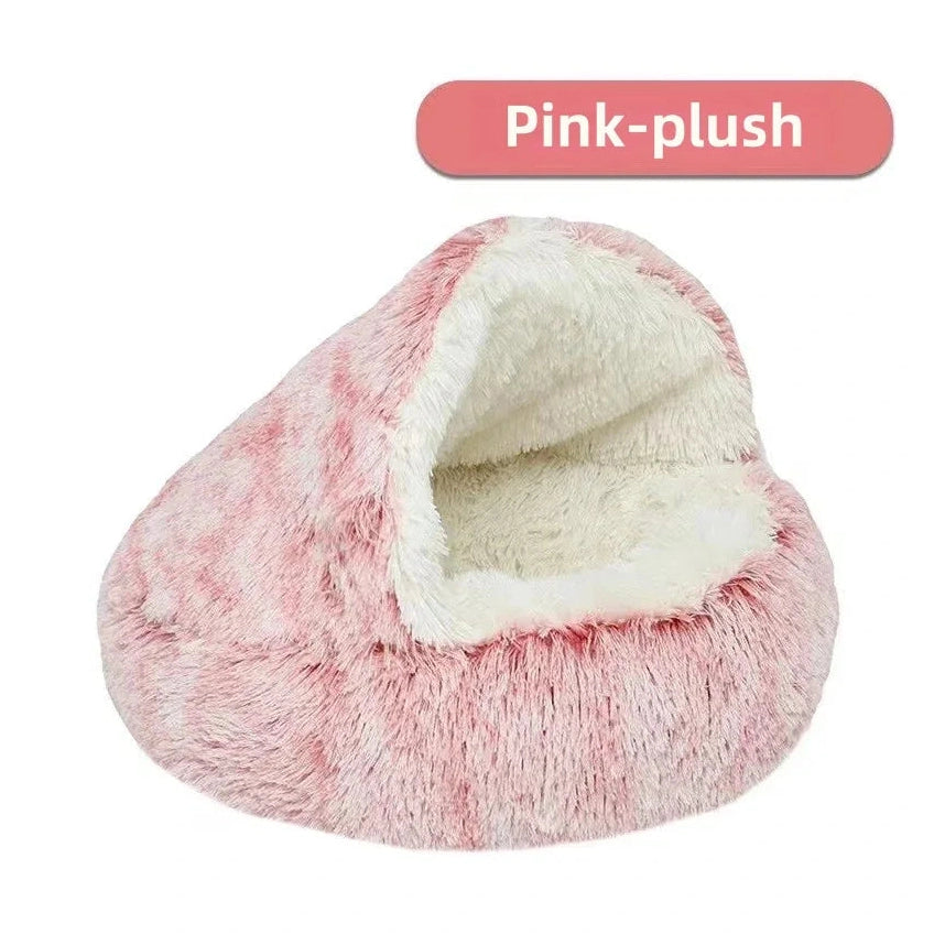 The Cozy Shell Pet Bed - Plush Cave Sanctuary - Petmartopia